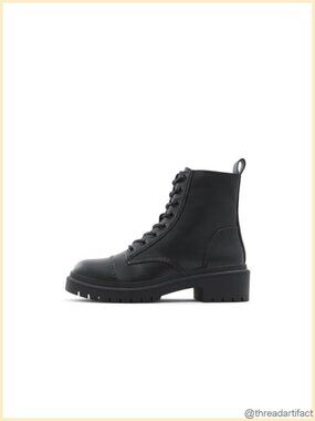 Goer Ankle Bootie Faux Leather Combat Boot Water Resistant